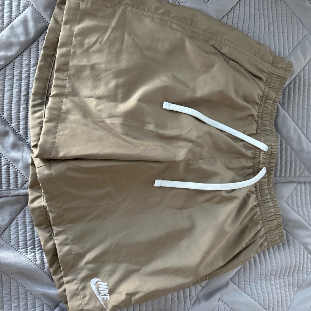 Nike Beige Shorts with White Accents